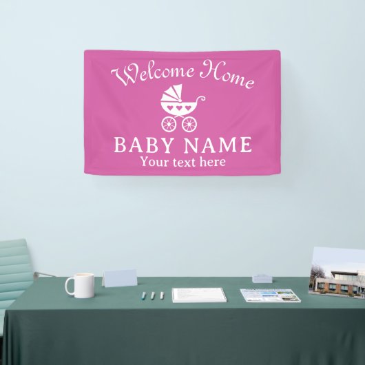 Welkom Home baby decoratiebanner Spandoek (Beurs)