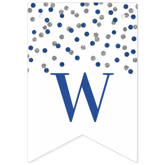 Welkom Home Banner Blauw Zilver Confetti (Tweede vlag)