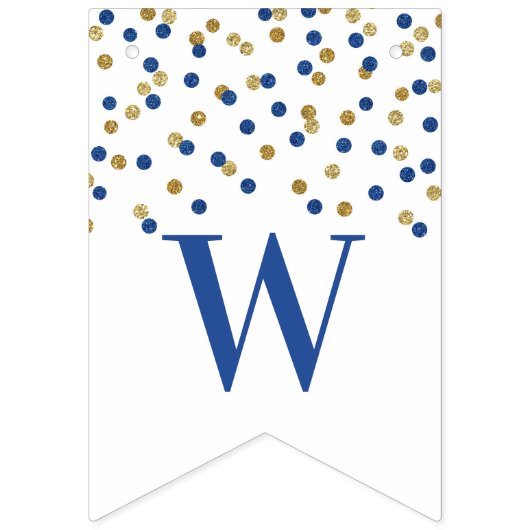 Welkom Home Banner Blue Gold Confetti (Tweede vlag)