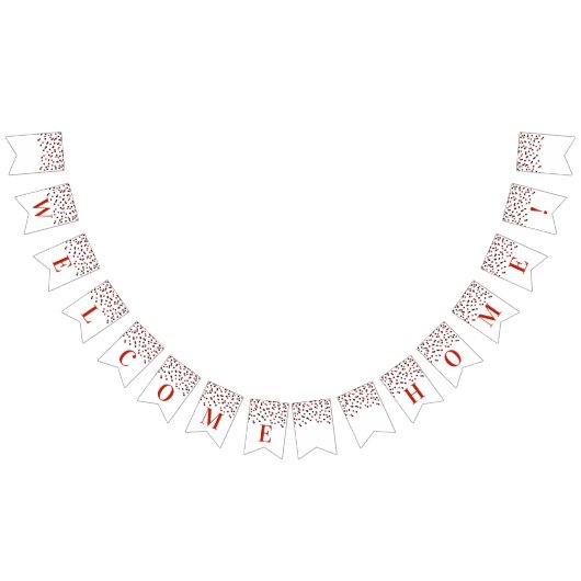 Welkom Home Banner Rood Zwart Confetti (Alle)