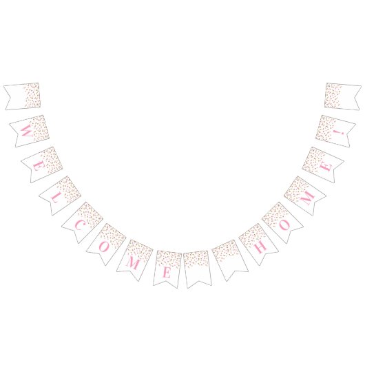 Welkom Home Banner Roze Goud Confetti (Alle)