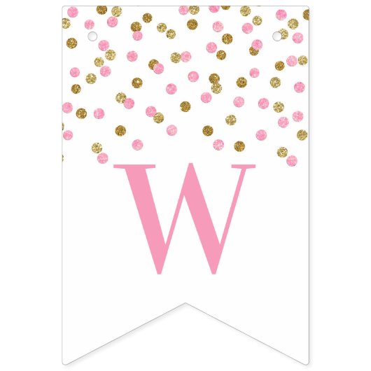 Welkom Home Banner Roze Goud Confetti (Tweede vlag)