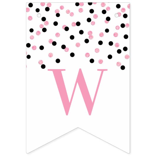 Welkom Home Banner Roze Zwart Confetti (Tweede vlag)