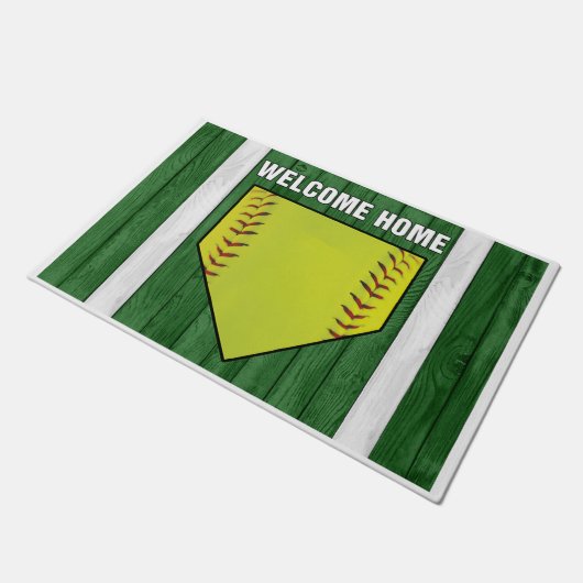 Welkom Home Baseball Design Deurmat (Schuin)