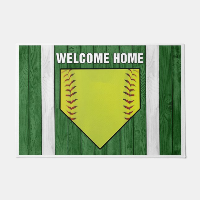 Welkom Home Baseball Design Deurmat (Voorkant)