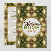 Welkom Home Batik Aarde Groen Goud Bosfeest Kaart (Voorkant / Achterkant)