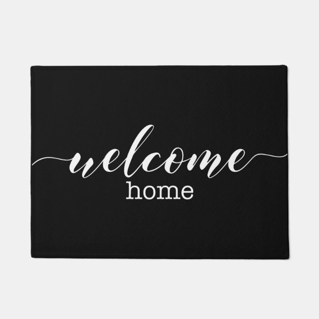 Welkom Home Black Doormat Deurmat (Voorkant)