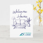 Welkom Home Custom Real Estate Card Kaart (Gele Bloem)