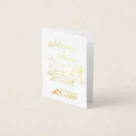 Welkom Home Custom Real Estate Gold Foil Kaart