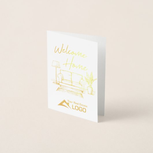 Welkom Home Custom Real Estate Gold Foil Kaart (Voorkant)