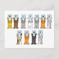 Welkom Home Cute Cartoon Cats