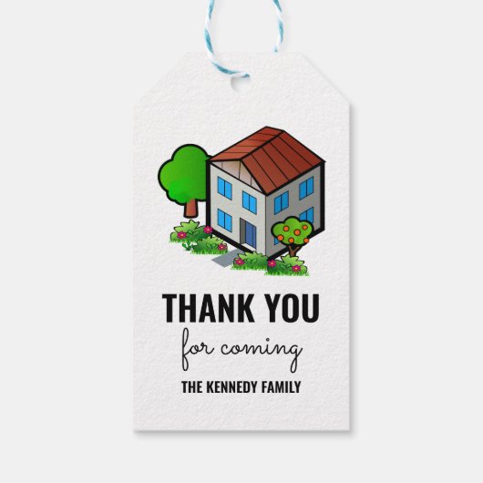 Welkom Home Dank u Housewarming Party Favors Cadeaulabel (Achterkant)