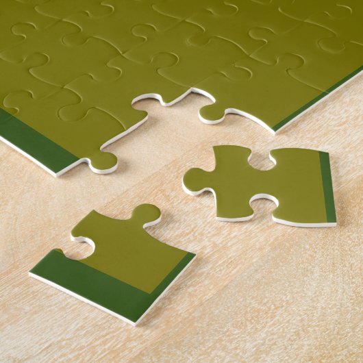 WELKOM HOME DESIGN AARDE KLEUREN TWEETONIG GROEN LEGPUZZEL (Zijkant)