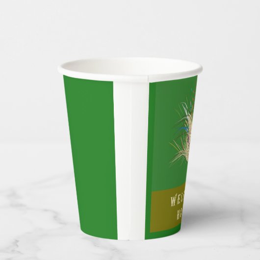 WELKOM HOME DESIGN AARDE KLEUREN TWEETONIG GROEN PAPIEREN BEKERS (Rechts)