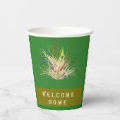WELKOM HOME DESIGN AARDE KLEUREN TWEETONIG GROEN PAPIEREN BEKERS (Voorkant)