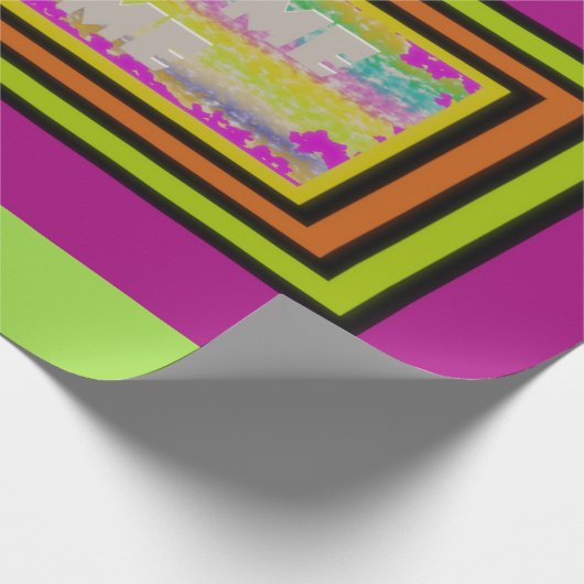 Welkom Home Design paarse Groen Rood Borded Lat Cadeaupapier (Hoek)