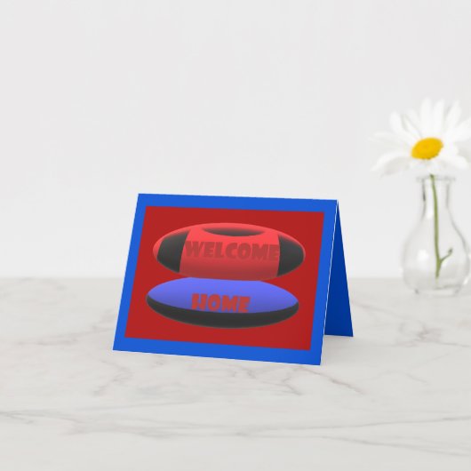 Welkom Home Design Rood marineblauw met tekstwoord Kaart (Kleine Plant)