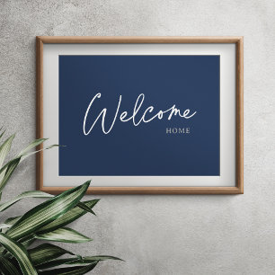 Welkom Home Elegant Inktscript Modern Eenvoudig Perfect Poster