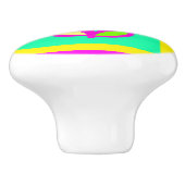 WELKOM HOME EXTRA BRIGHT FLOWER DESIGN CERAMIC K KERAMISCHE KNOP (Zijkant)