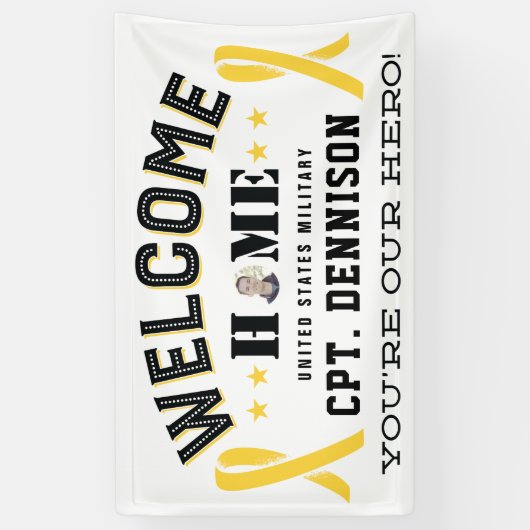 Welkom Home Geel lint Implementatie Spandoek (Verticaal)