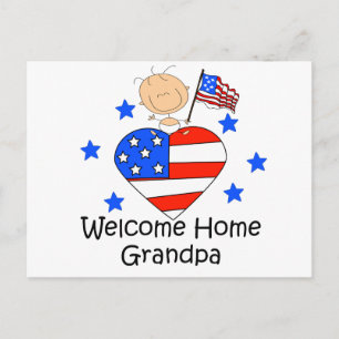 Welkom Home Grandpa Stick Figuur Baby Briefkaart