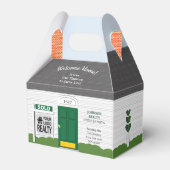 Welkom Home Houten Realtor Logo Groene Deur Bedankdoosjes (Achterkant)