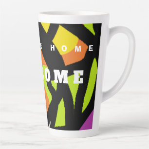 WELKOM HOME KUNST PATRONEN OP ZWART LATTE MOK
