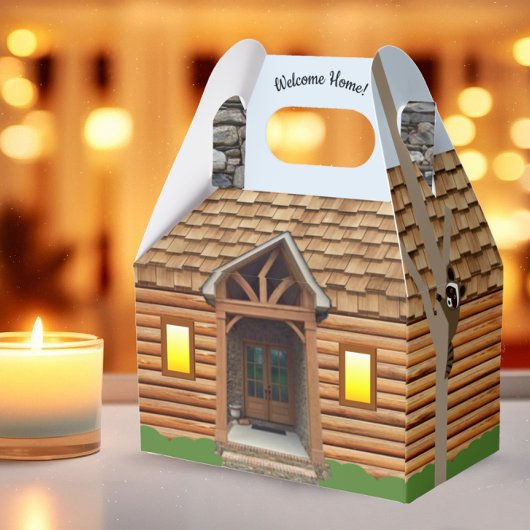 Welkom Home Log Cabin Realtor Gift Box Bedankdoosjes