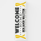 Welkom Home Militair Geel Lint Banner (Verticaal)