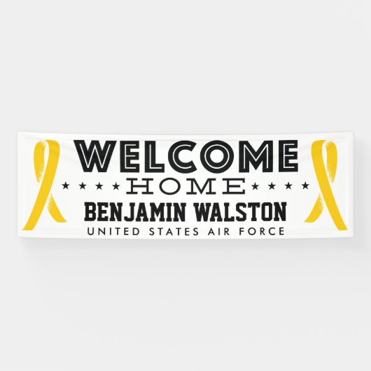 Welkom Home Militair Geel Lint Banner (Horizontaal)