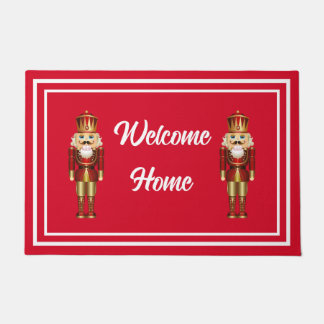 Welkom Home Notenkraker Rood en Wit Voordeur Deurmat