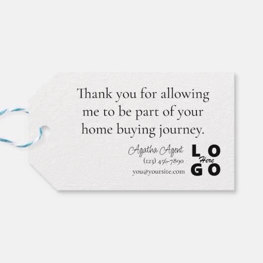 Welkom Home Onroerend goed Home Sluitingsgeschenk Cadeaulabel (Achterkant Horizontaal)