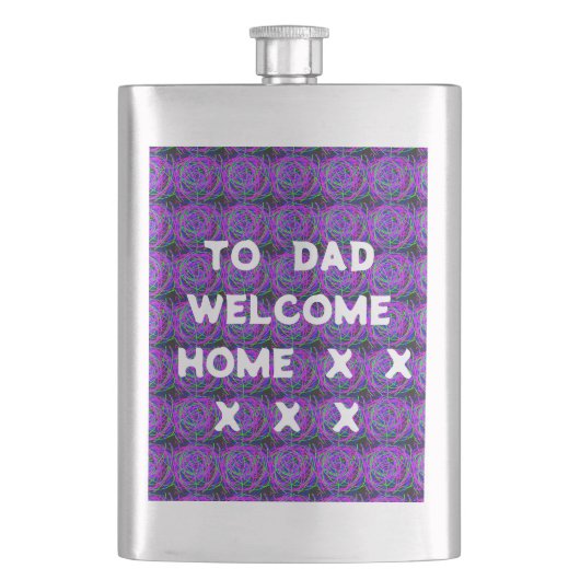 WELKOM HOME PAPA KLEUR PAARSE GEMENGD FLACON (Voorkant)
