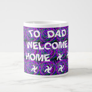 WELKOM HOME PAPA KLEUR PAARSE GEMENGD GROTE KOFFIEKOP