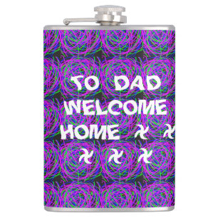 WELKOM HOME PAPA KLEUR PAARSE GEMENGD HEUPFLES