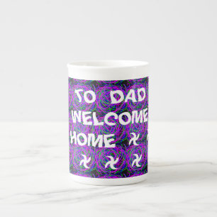 WELKOM HOME PAPA KLEUR PAARSE GEMENGD PORSELEIN KOP
