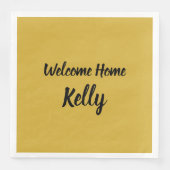 Welkom Home Penseelstreek Script Gold Servet (Voorkant)