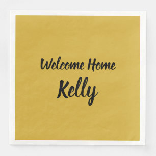 Welkom Home Penseelstreek Script Gold Servet