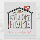 Welkom Home Real Estate Client Wine Label Cadeaubo Wijn Etiket (Enkel label)