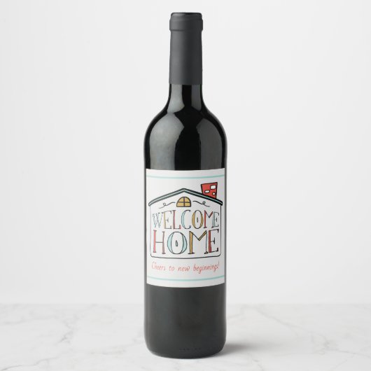 Welkom Home Real Estate Client Wine Label Cadeaubo Wijn Etiket (Voorkant)