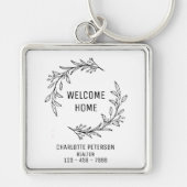 Welkom Home Real Estate Realtor Caling Closing Cad Sleutelhanger (Voorkant)