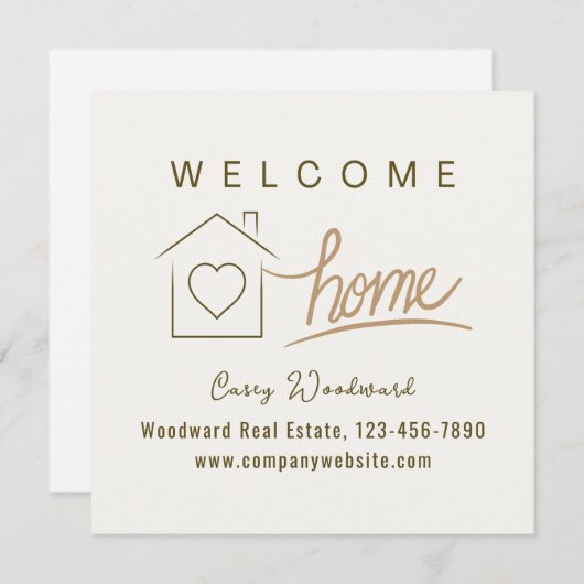 Welkom Home Realtor Gefeliciteerd Minimalist (Voorkant / Achterkant)