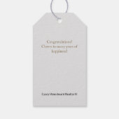 Welkom Home Realtor Gepersonaliseerd in zwart & gr Cadeaulabel (Achterkant)