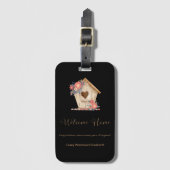 Welkom Home Realtor Gepersonaliseerd in zwarte kle Bagagelabel (Voorkant (verticaal))