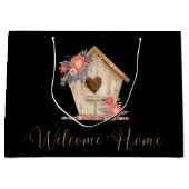 Welkom Home Realtor Gepersonaliseerd in zwarte kle Groot Cadeauzakje (Voorkant)