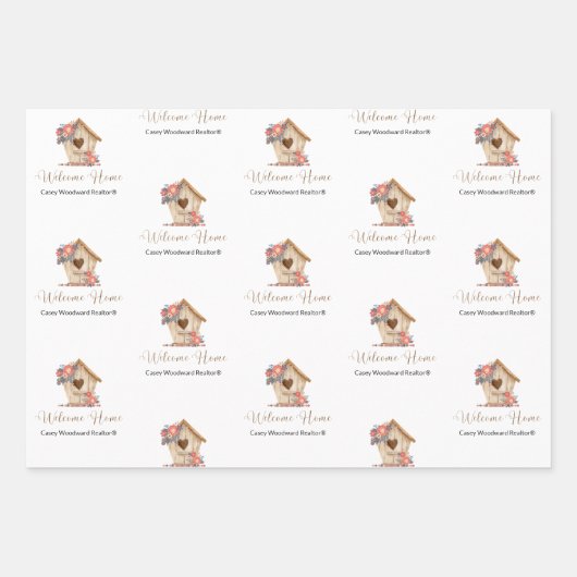 Welkom Home Realtor Gepersonaliseerd Inpakpapier Vel (Voorkant 2)