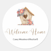 Welkom Home Realtor Gepersonaliseerd Ronde Sticker (Voorkant)
