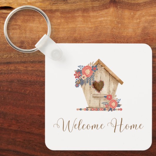 Welkom Home Realtor Gepersonaliseerd Sleutelhanger (Voorkant)