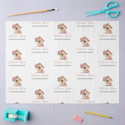 Welkom Home Realtor Gepersonaliseerd Tissuepapier (Craft)