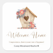 Welkom Home Realtor Gepersonaliseerd Vierkante Sticker (Voorkant)